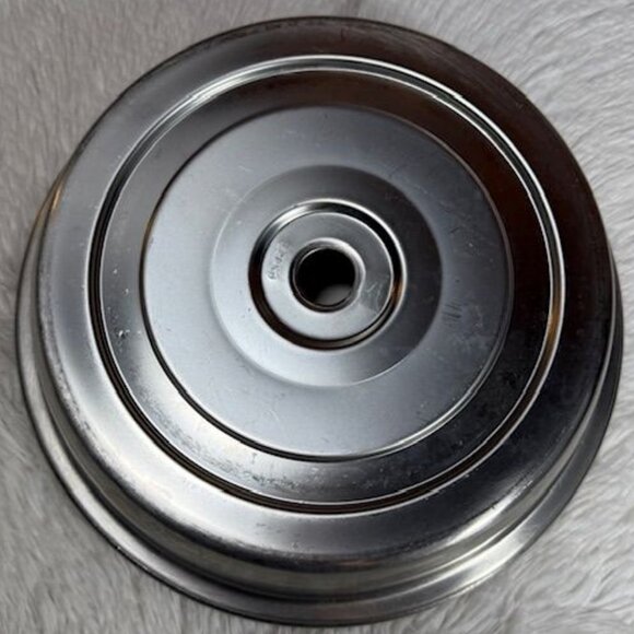 Vintage Vollrath 10.5" Stainless Steel Satin Finish Finger Hole Dome Plate Cover - Picture 5 of 8